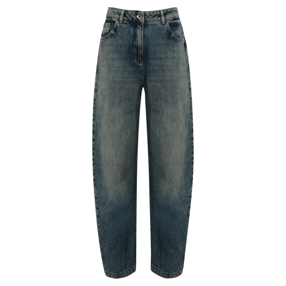 PATRIZIA PEPE Denim Lage Taille Broek Blue Dames