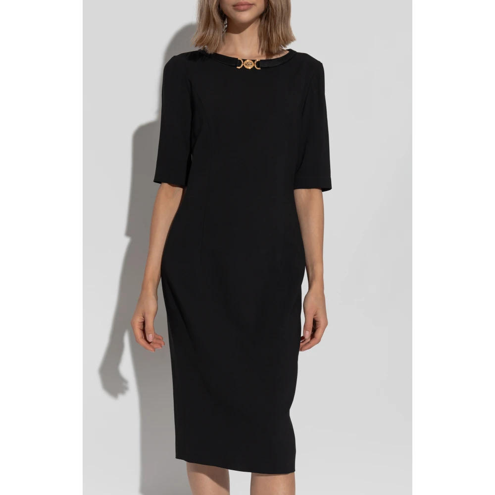 Versace Jurk met applicatie bij de halslijn Black Dames