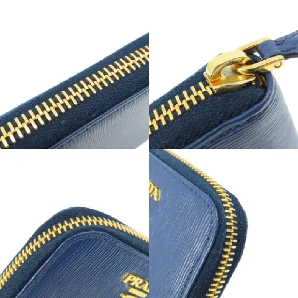 Prada Vintage Pre-owned Leather wallets Blue Dames