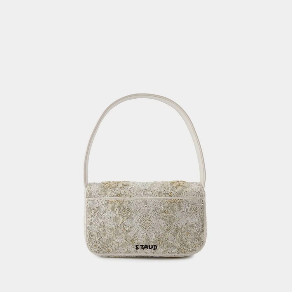 Staud Geborduurde Kalfsleren Tas Wit Gray Dames