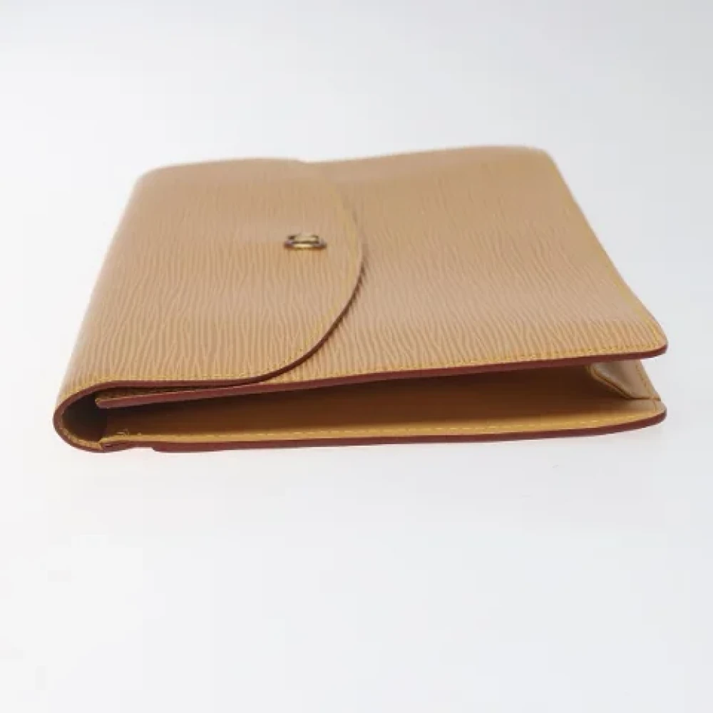 Louis Vuitton Vintage Pre-owned Leather clutches Beige Dames
