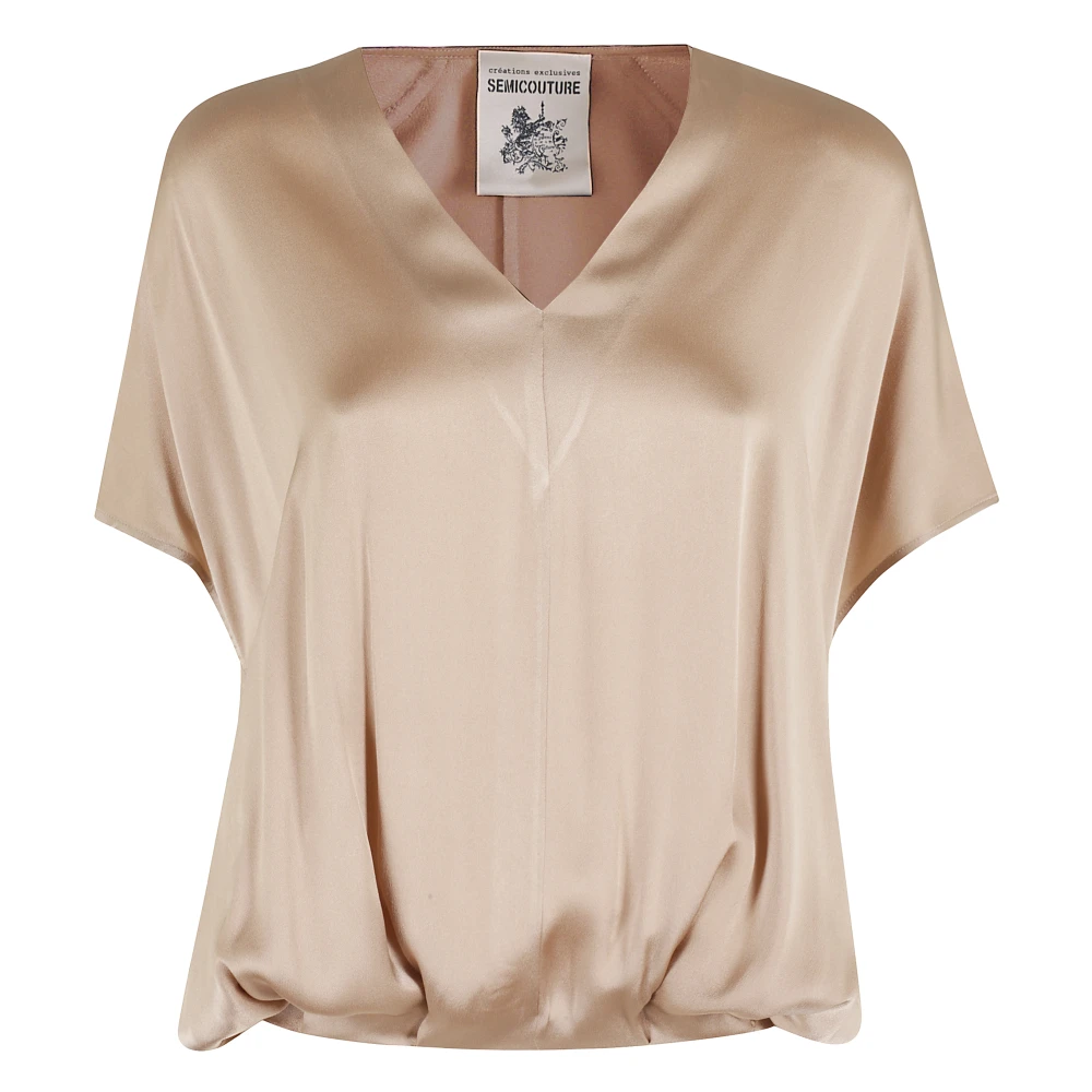 Semicouture Elegante Zijden Blouse Brown Dames