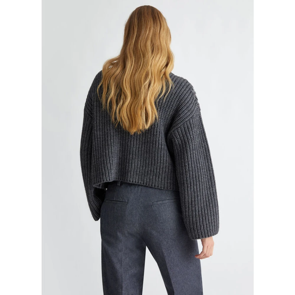 Liu Jo Bloemen Geborduurde Wollen Trui Gray Dames