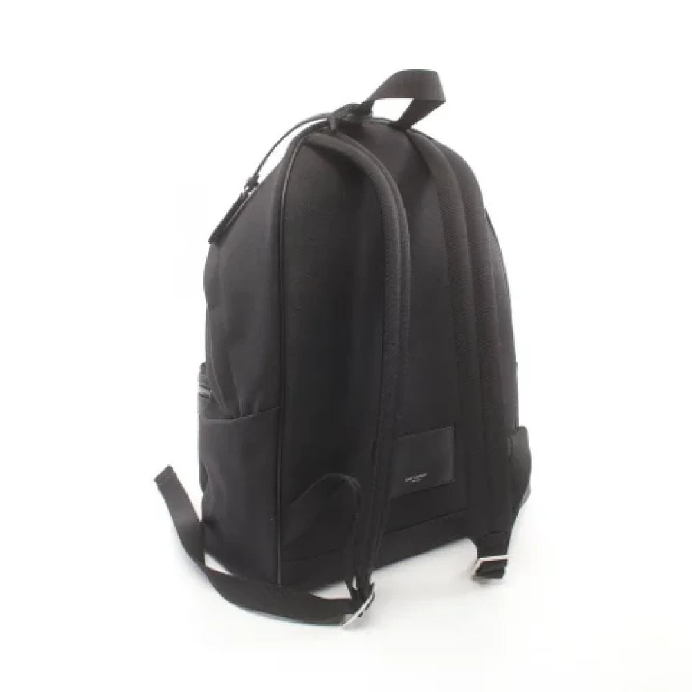 Saint Laurent Vintage Pre-owned Canvas backpacks Black Dames
