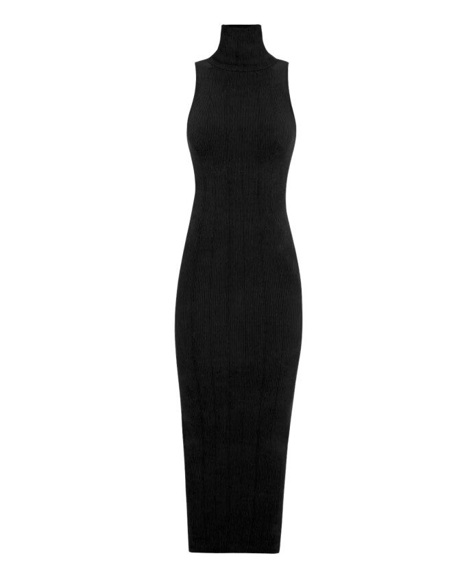 robe-maxi-noire-avec-col-roule