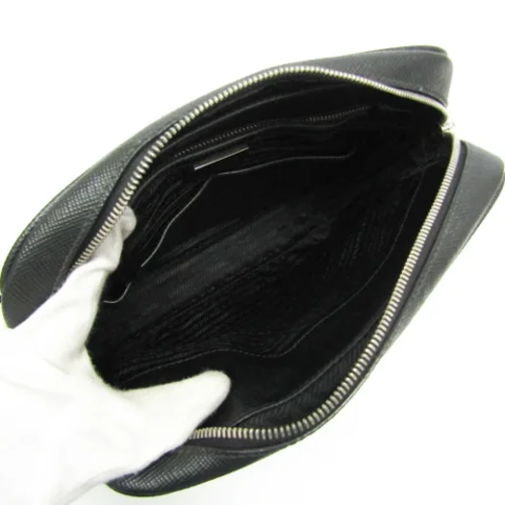 Prada Vintage Pre-owned Leather prada-bags Black Heren
