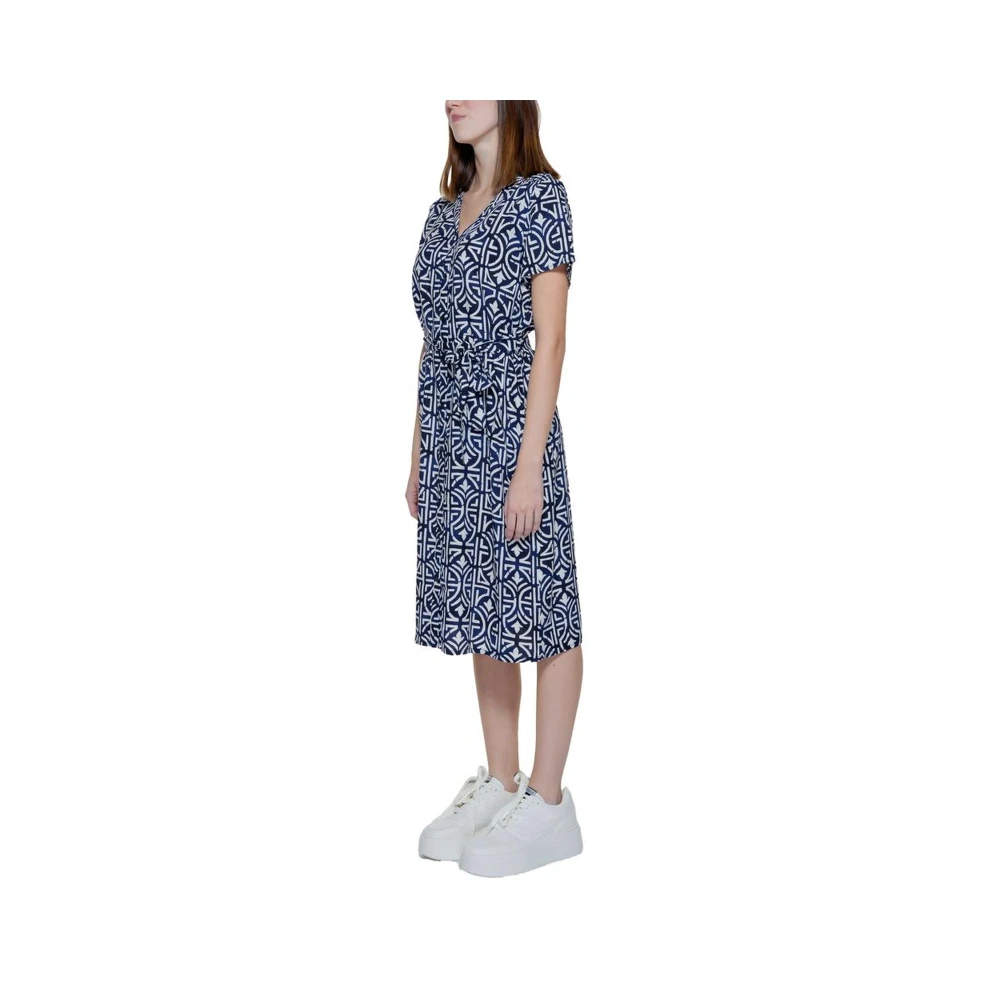Street One Elegante Viscose Lange Jurk Collectie Blue Dames