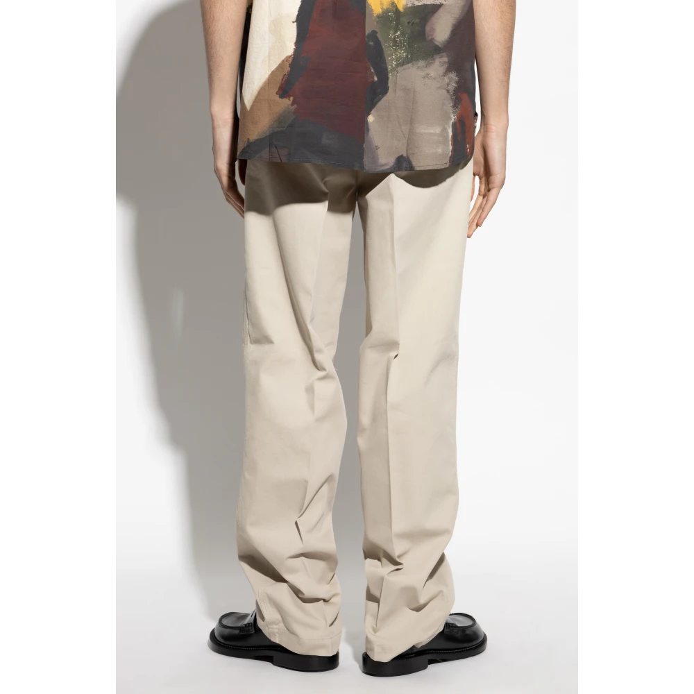 JW Anderson Broek met logo Beige Heren