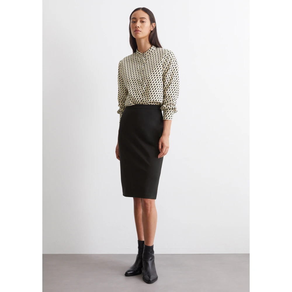 Marc O'Polo Interlock jersey rok gevormd Black Dames