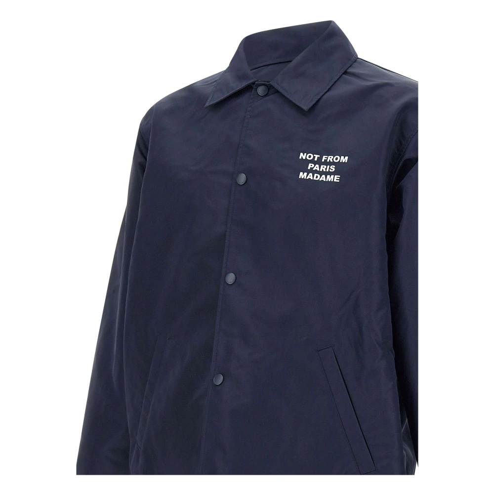 Drole de Monsieur Blauwe waterafstotende jas met slogan Blue Heren