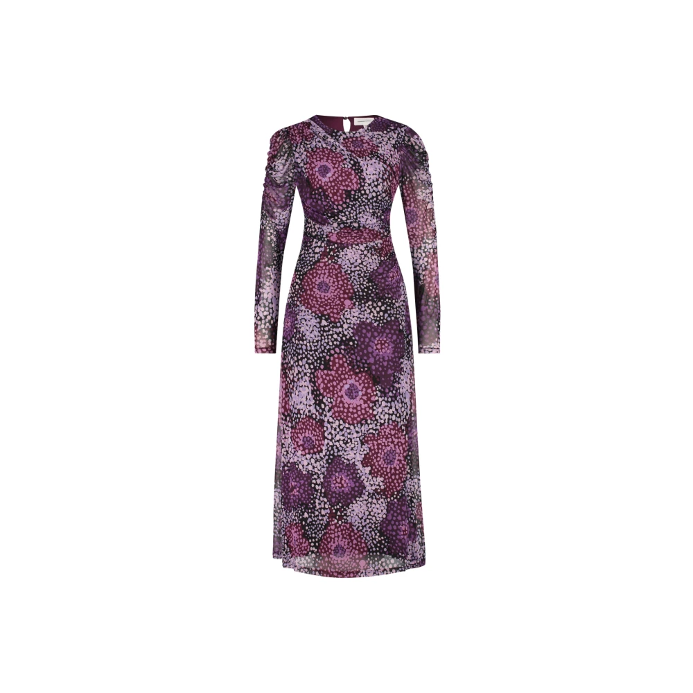 Fabienne Chapot Midi jurk met geplooide mouwen Purple Dames