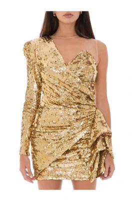 One-Shoulder Sequin Mini Dress