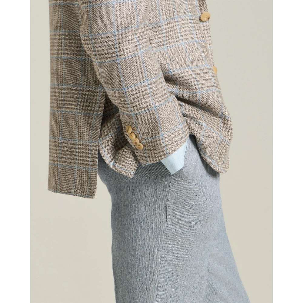 Kiton Handgemaakte Glen Plaid Wollen Blazer Multicolor Heren