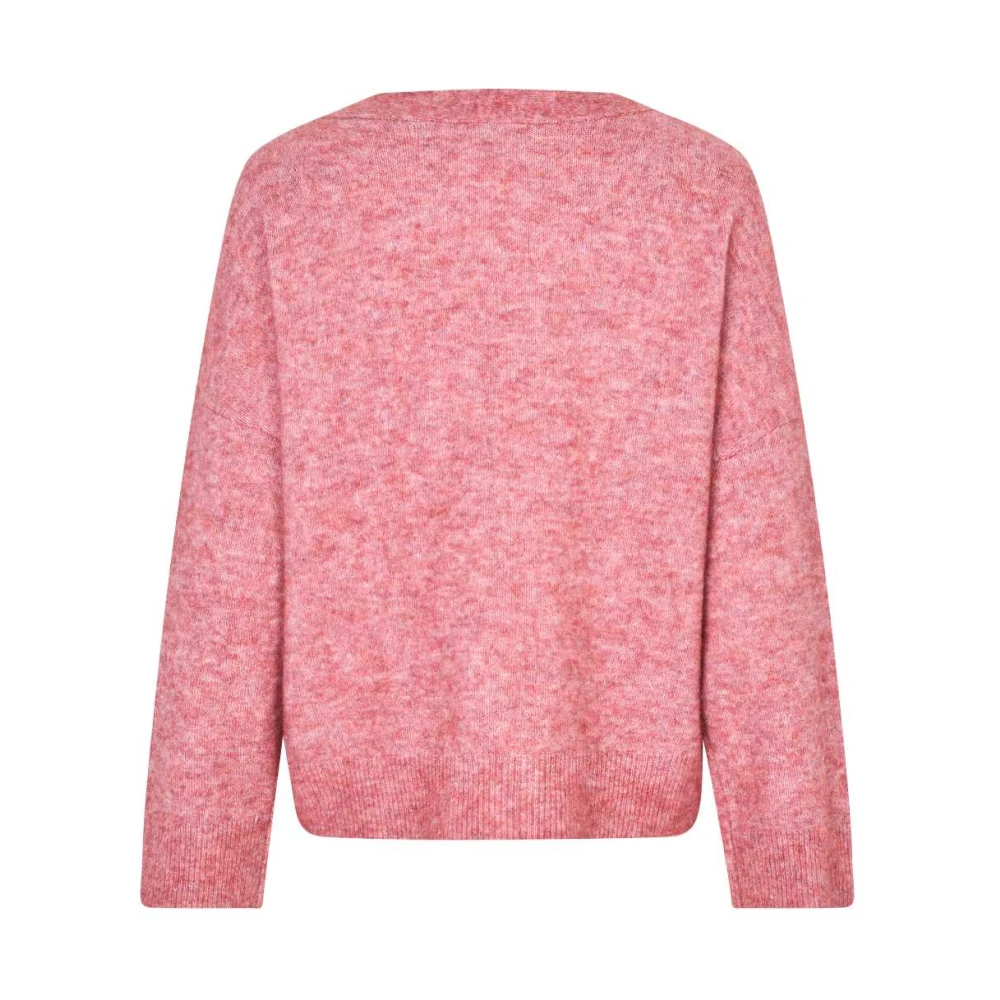 MbyM Roze Gebreide V-Hals Trui Peeta Pink Dames