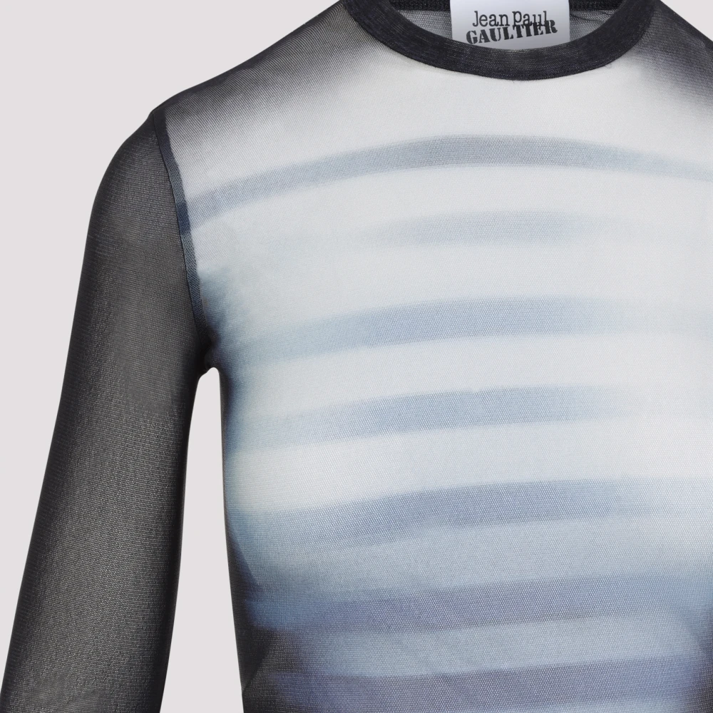 Jean Paul Gaultier Gedrukte Lange Jurk in Marineblauw Lichtblauw en Wit Blue Dames