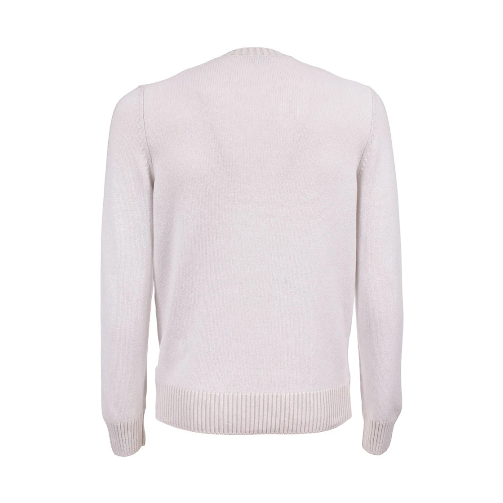 Gran Sasso Cashmere Ribgebreide Trui met Ronde Hals Beige Heren