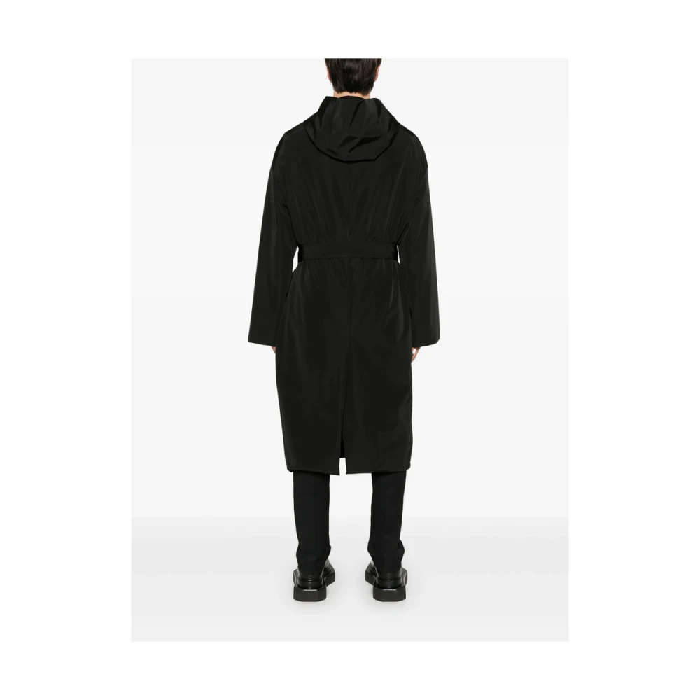 Rick Owens Zwarte Jas met Drukknopen Black Heren