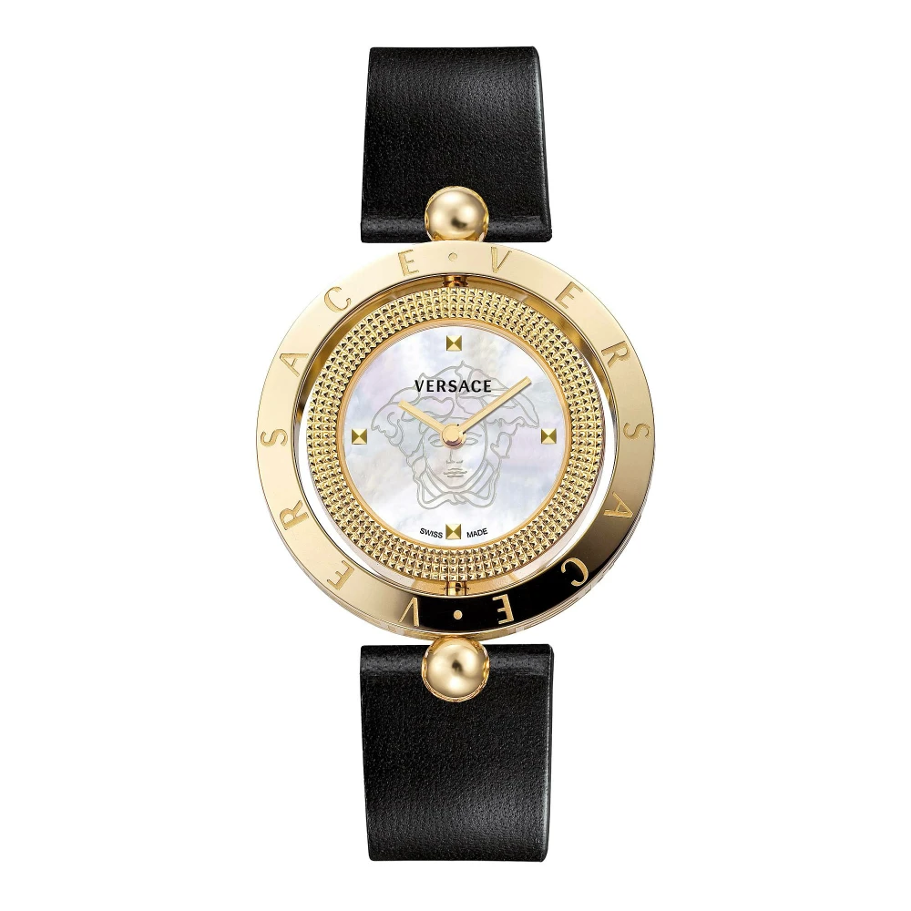 Versace VE7901924 Eon gold white black mop Leather Women's Watch NEW - Image 2