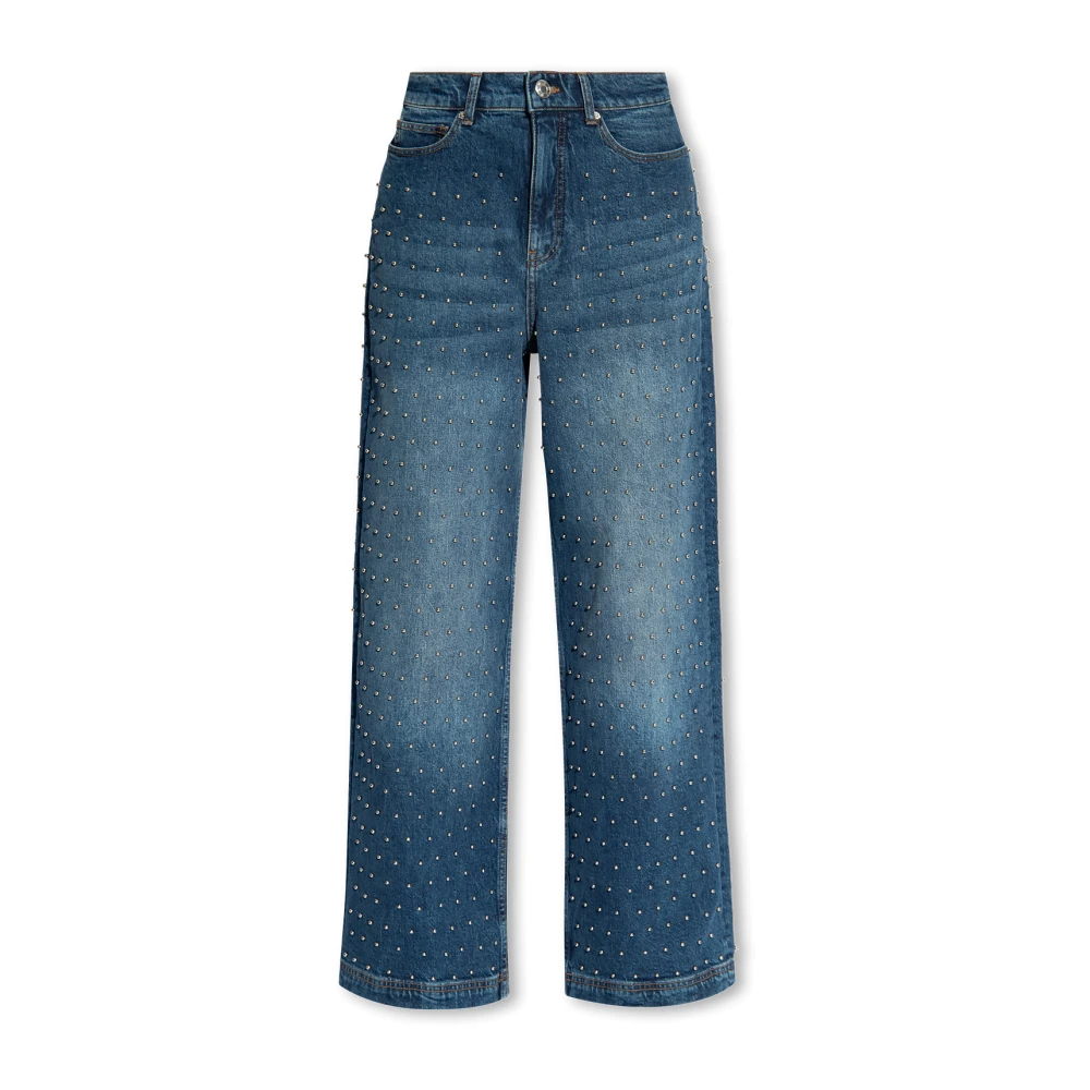 Munthe Stijlvolle Lacubu Jeans met Pareldetails Blue Dames