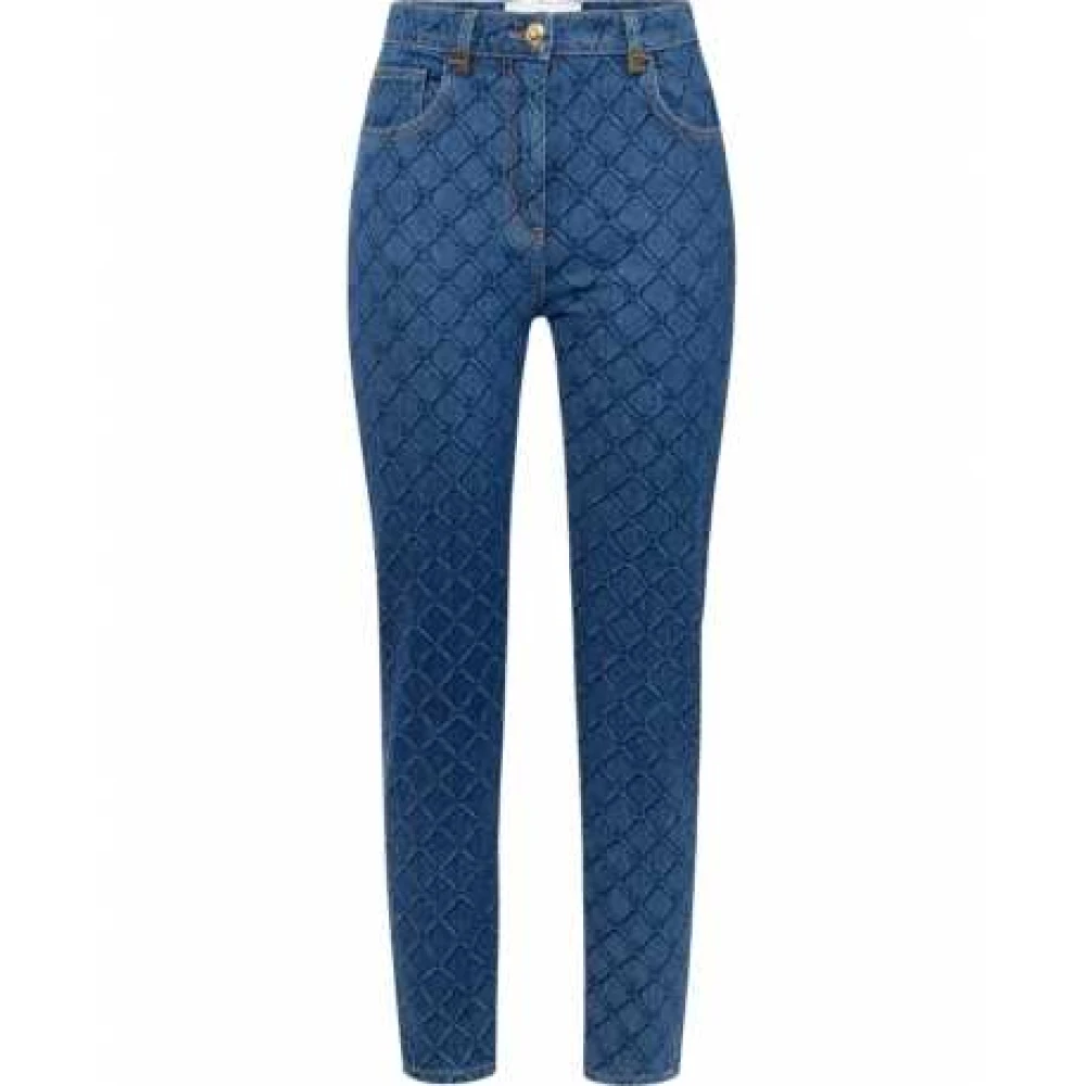 Elisabetta Franchi Blue Slim Fit Jeans, Female, W30, Vintage Slim Logo Jeans