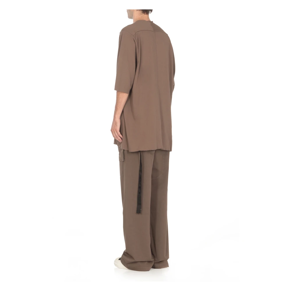 Rick Owens Katoenen T-shirt met Ronde Hals en Korte Mouwen Brown Heren