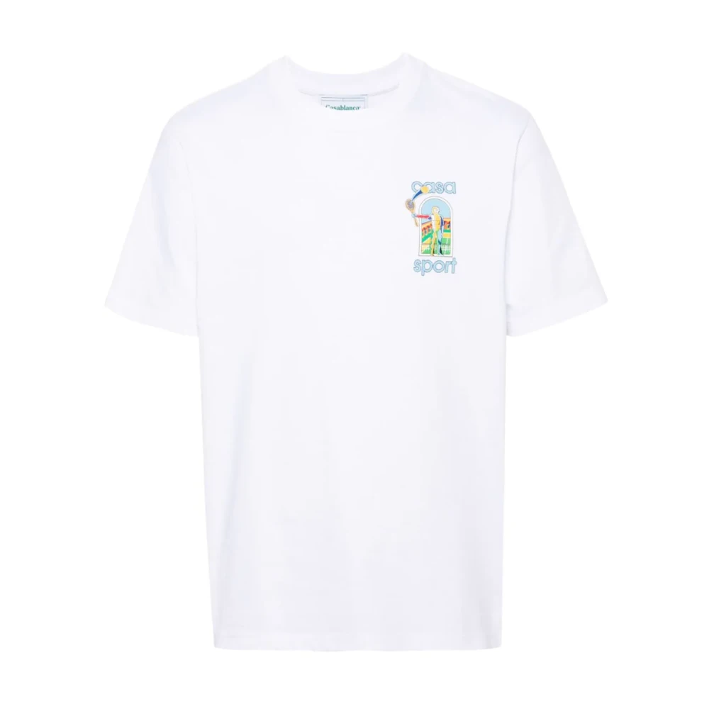 Casablanca Logo Print Crewneck T-shirts en Polos White Heren