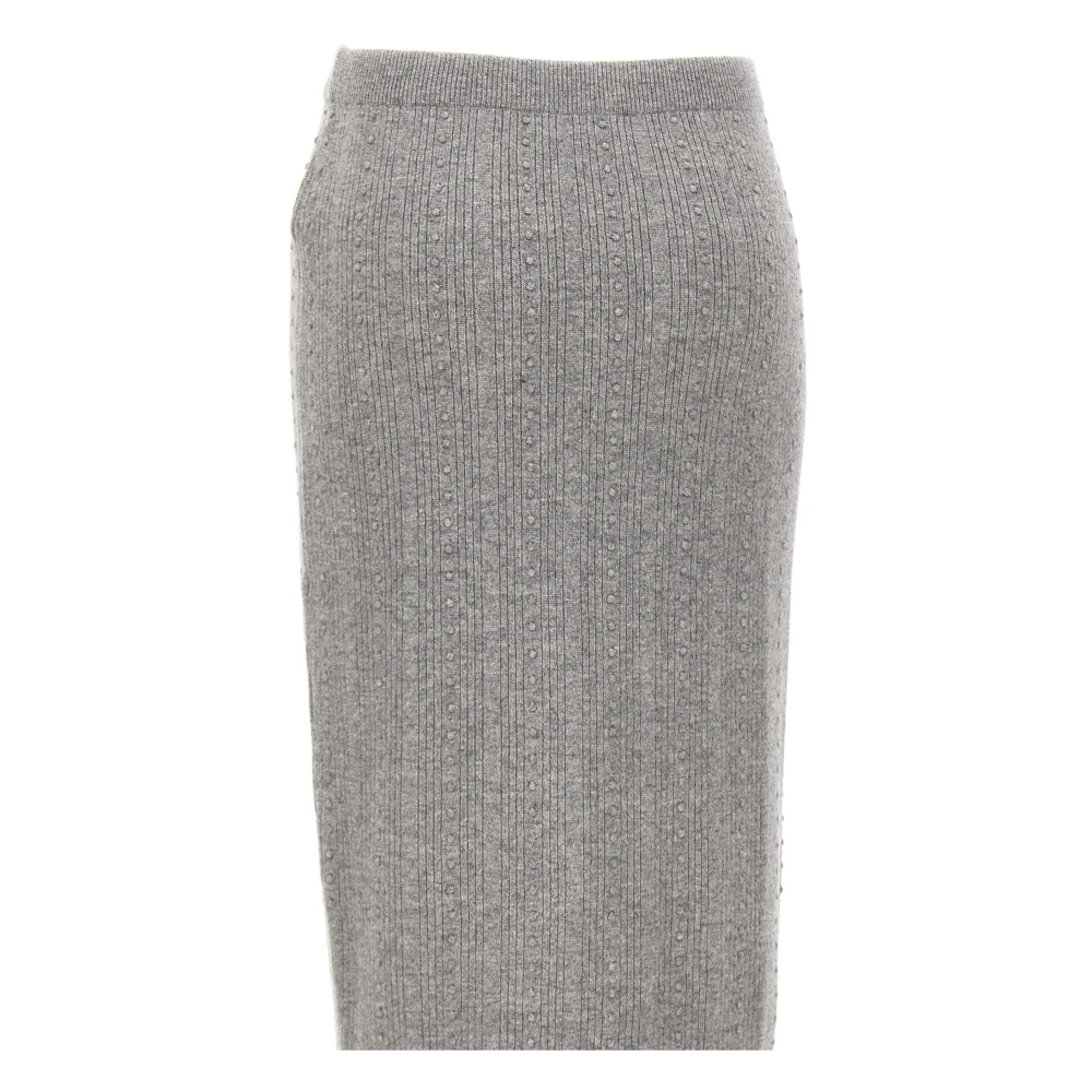 Fabiana Filippi Luxe Grijs Wol Zijde Rok Gray Dames
