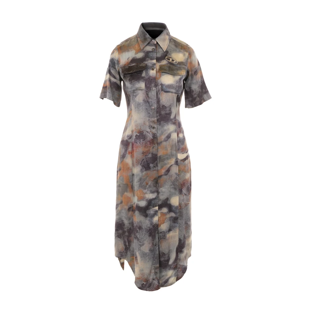 Diesel Vrouw Groente Kleedjes Dames, Groen, M, D-Ana Midi Jurk