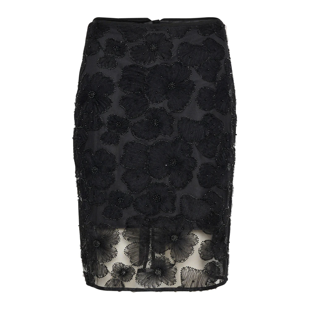 InWear Zwarte kokerrok met glitterdetails Black Dames