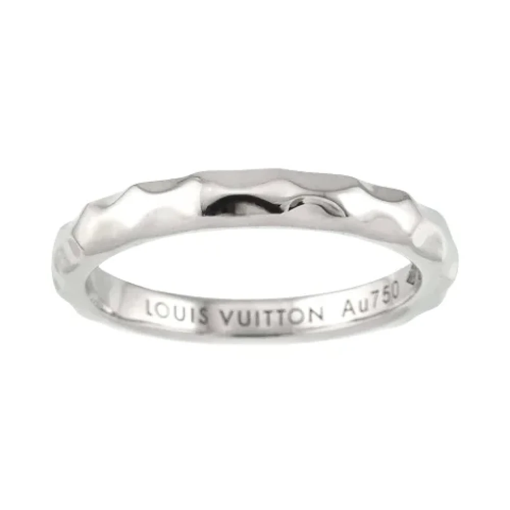 Louis Vuitton Vintage Pre-owned Vitt guld ringar Gray, Dam