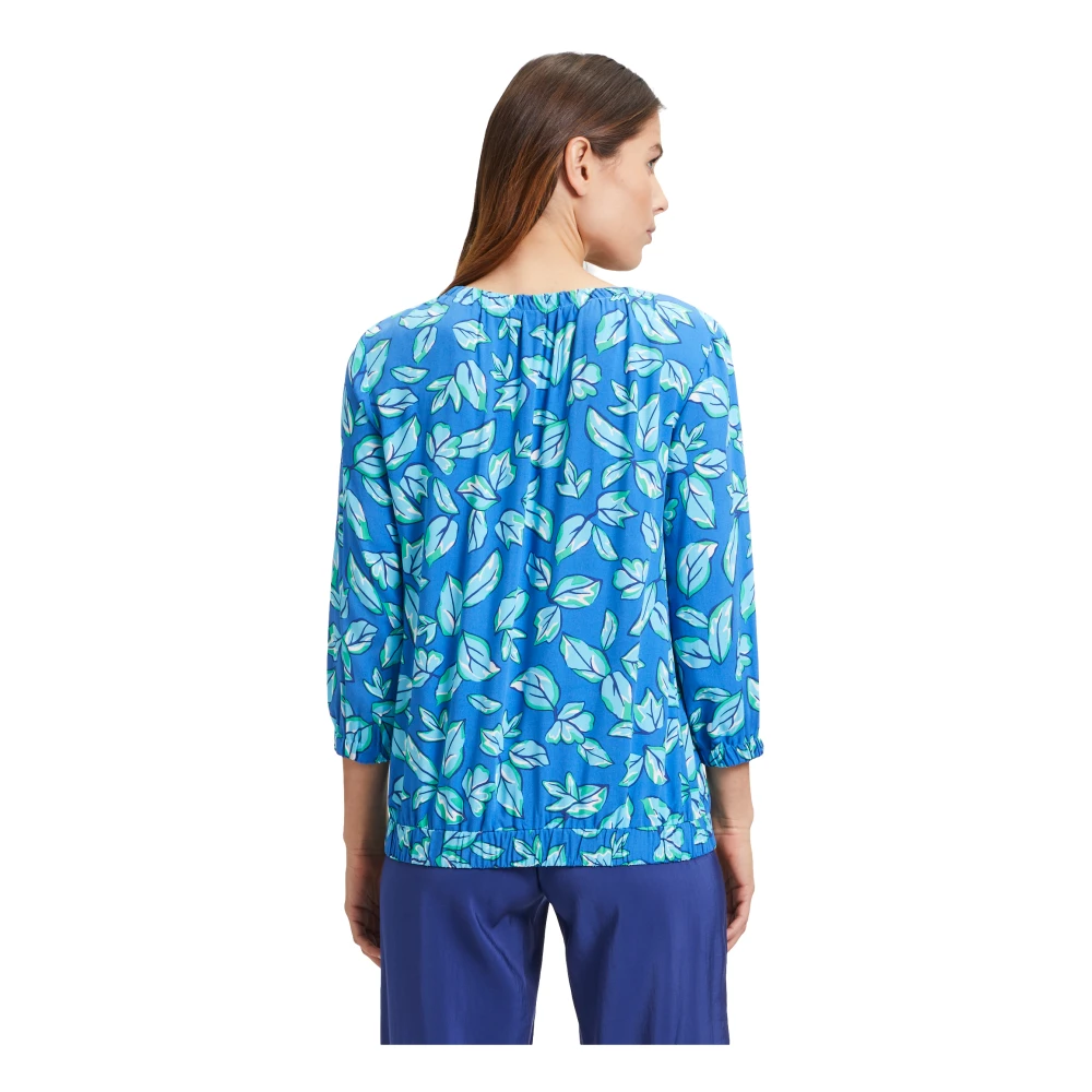 Betty Barclay Dierenprint Slip Blouse Blue Dames