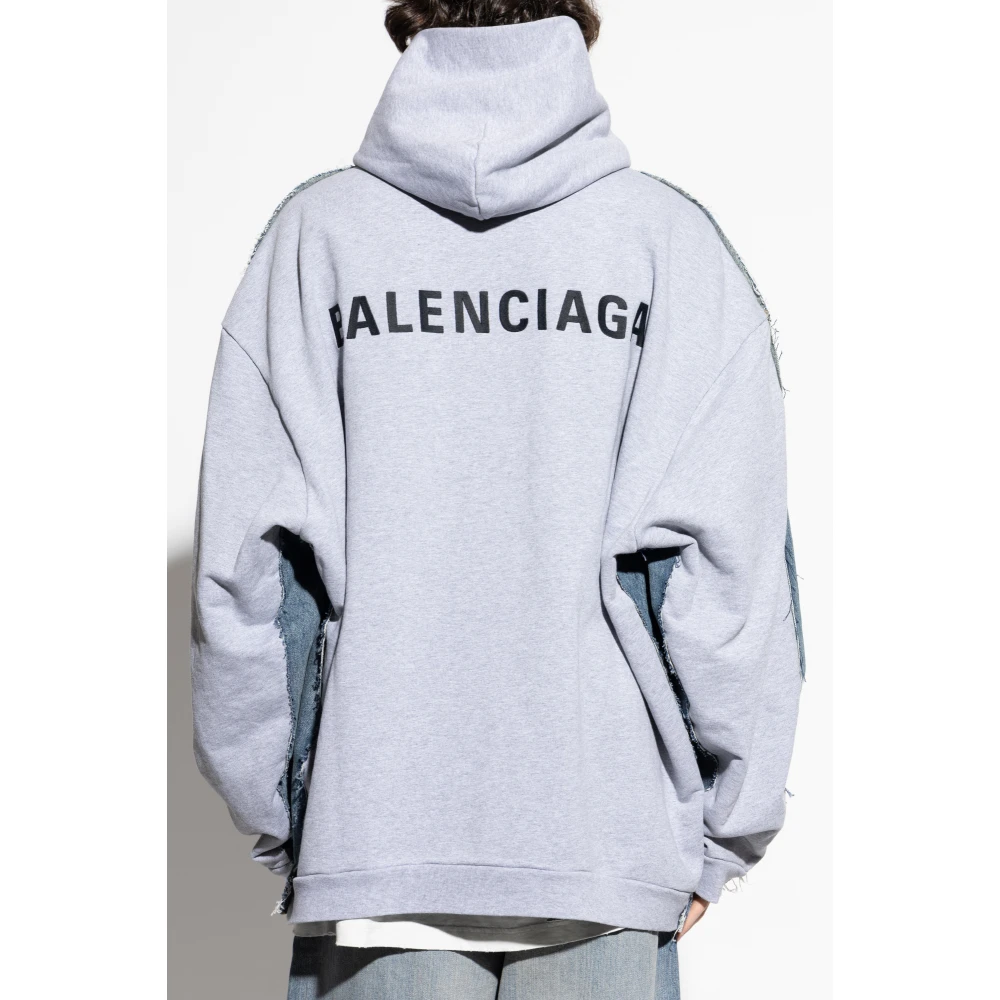 Balenciaga Denim Jas met Capuchon Blue Heren
