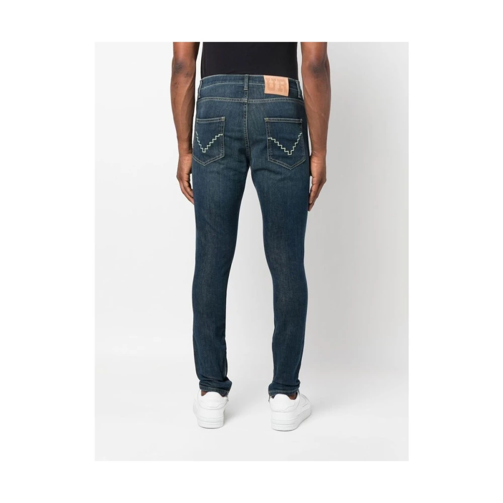 United Rivers Indigo Geborduurde Skinny Jeans Blue Heren