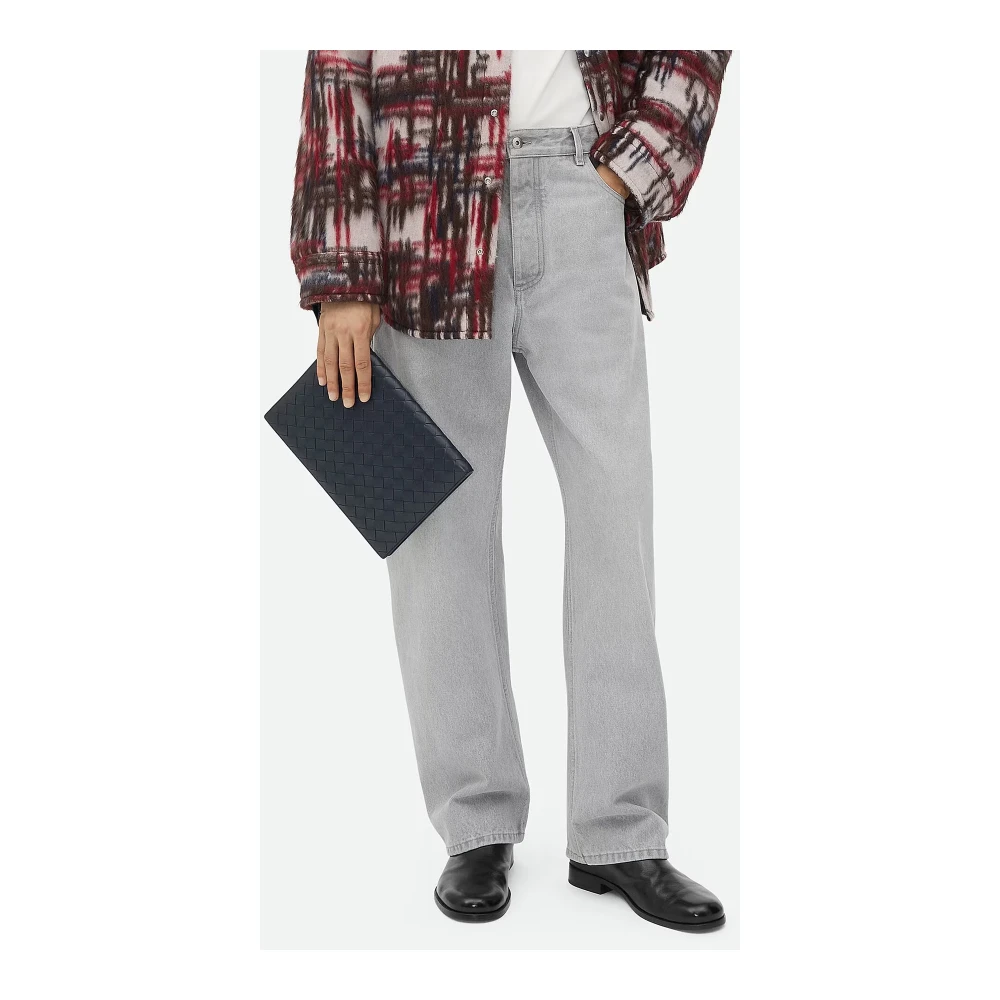 Bottega Veneta Intrecciato Document Case Tas Mannen Blue Heren