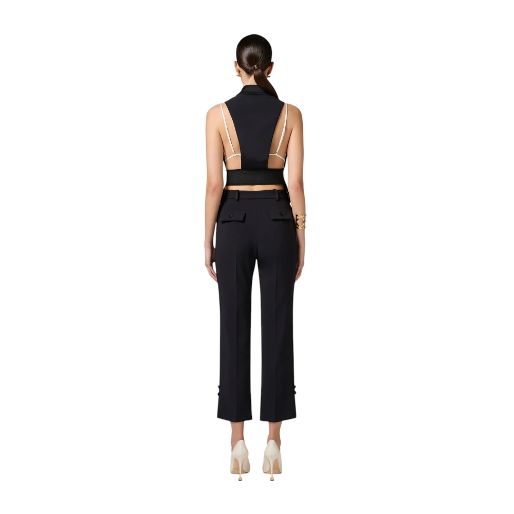 Elisabetta Franchi Stijlvolle Gilet voor Vrouwen Black Dames