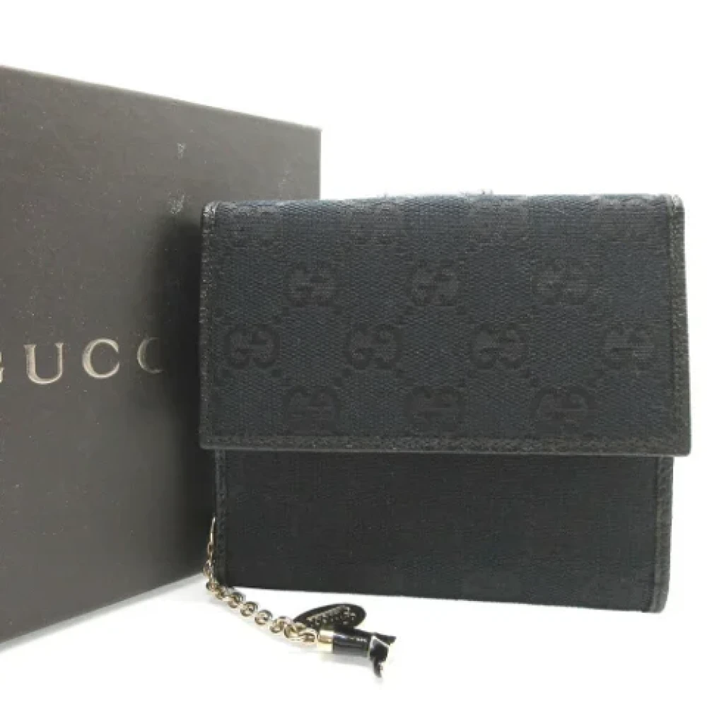 Gucci Vintage Pre-owned Canvas wallets Black Dames