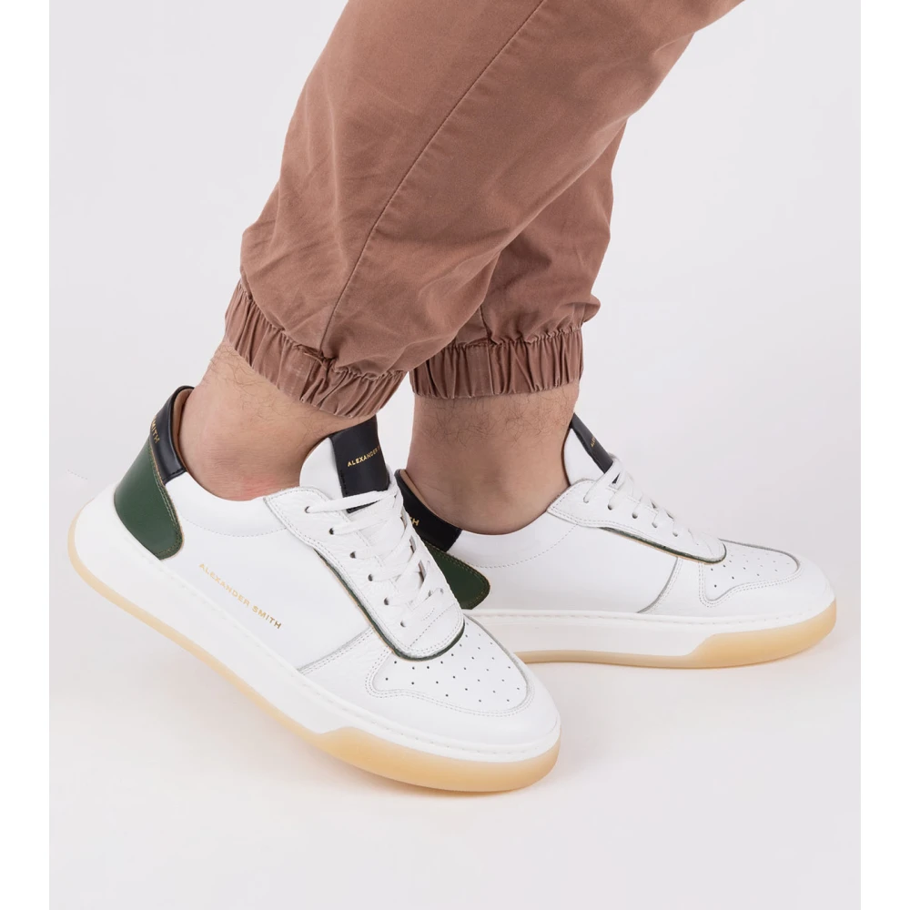 Alexander Smith Witte Groene Sneaker White Heren