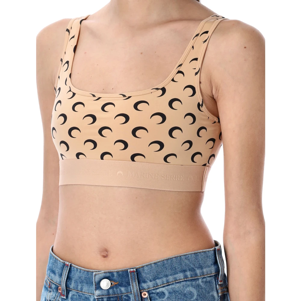 Marine Serre Moon Sport Bra Topwear Beige Dames