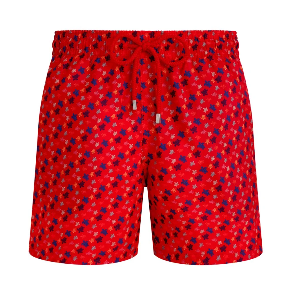 Vilebrequin Ultralichte en opvouwbare Micro Ronde Des Tortues Rainbow zwemshorts voor heren Red Heren