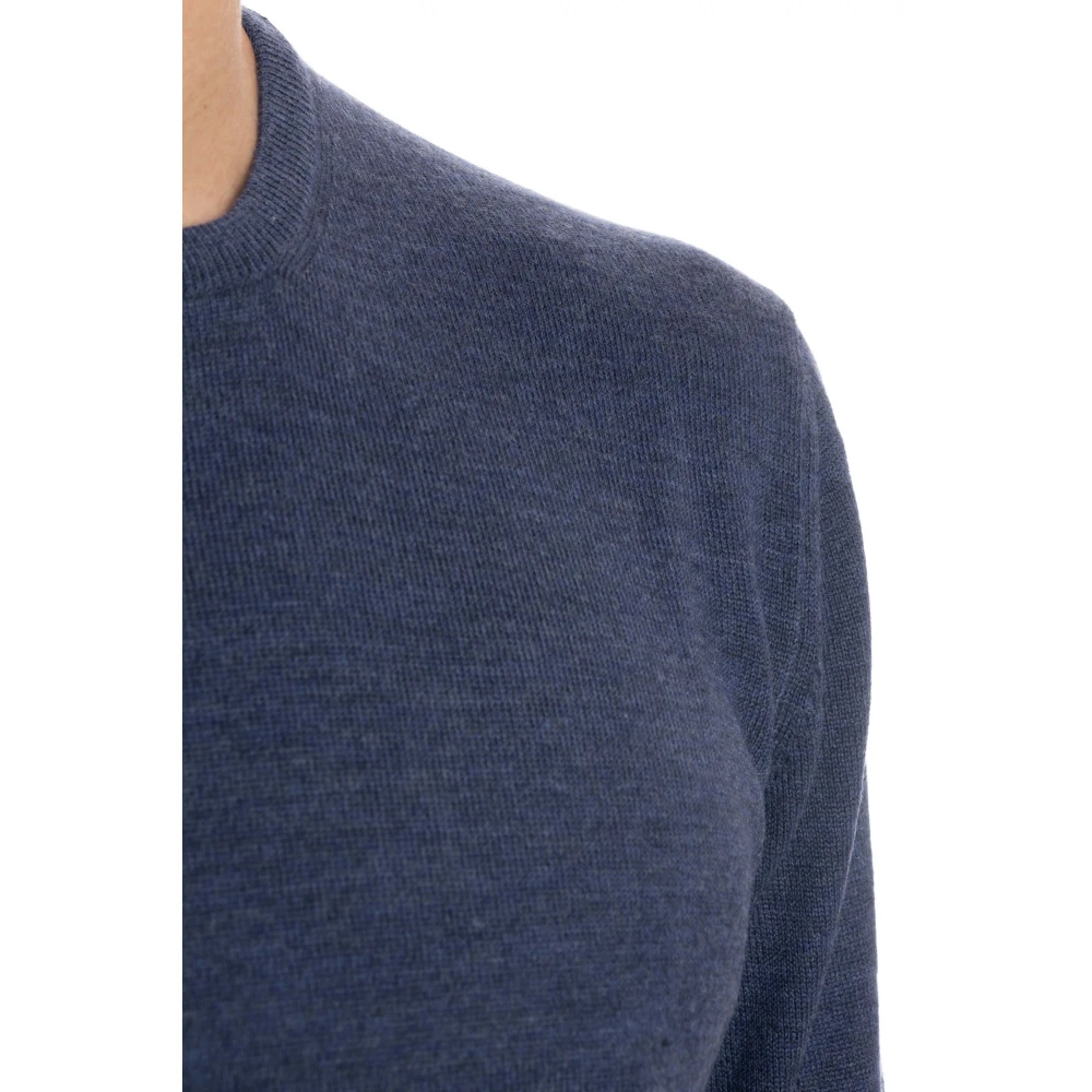 Barba Fijne Merinowol Ronde hals Sweater Blue Heren