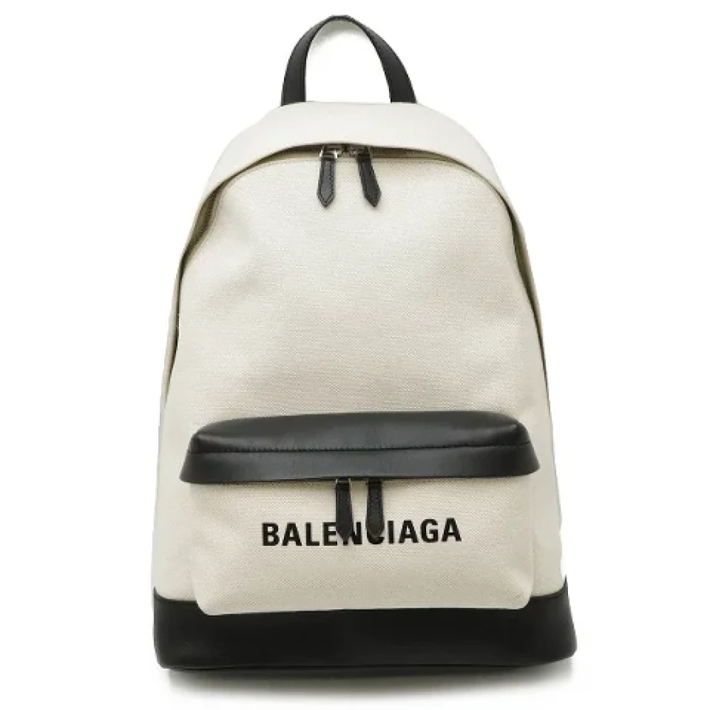 Balenciaga Vintage Pre-owned Canvas backpacks White Dames