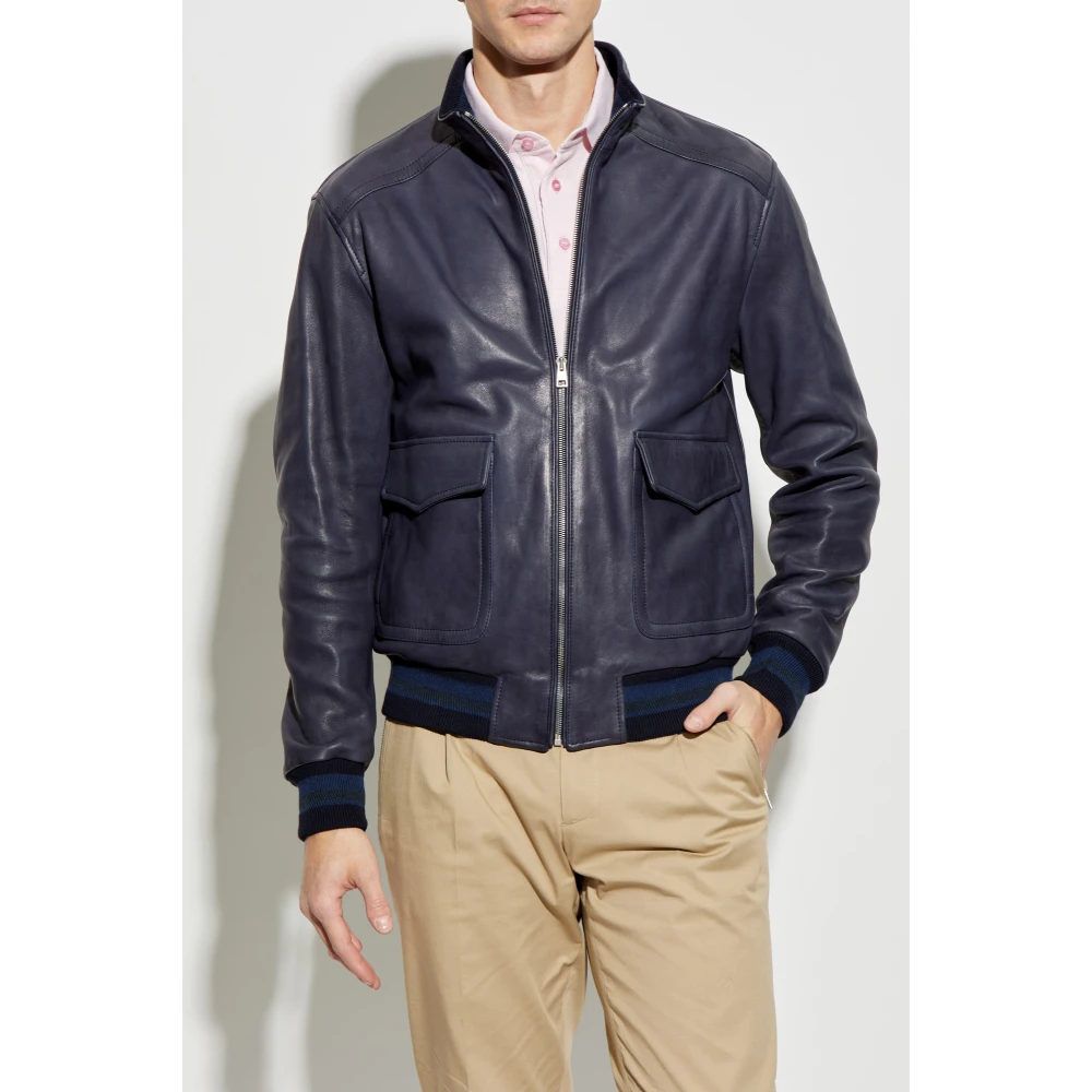 ETRO Leren jas Blue Heren