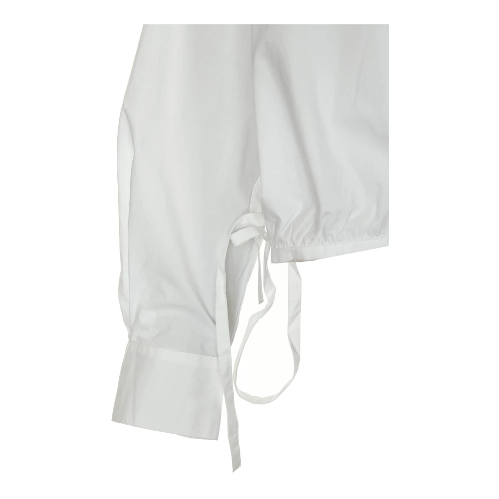 Essentiel Antwerp Wikkelblouse met V-hals en puntkraag White Dames