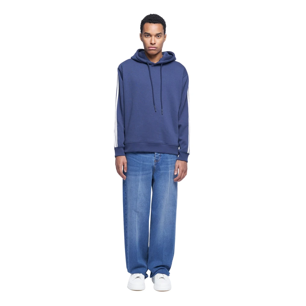 John Richmond Hoodie met trekkoord Blue Heren