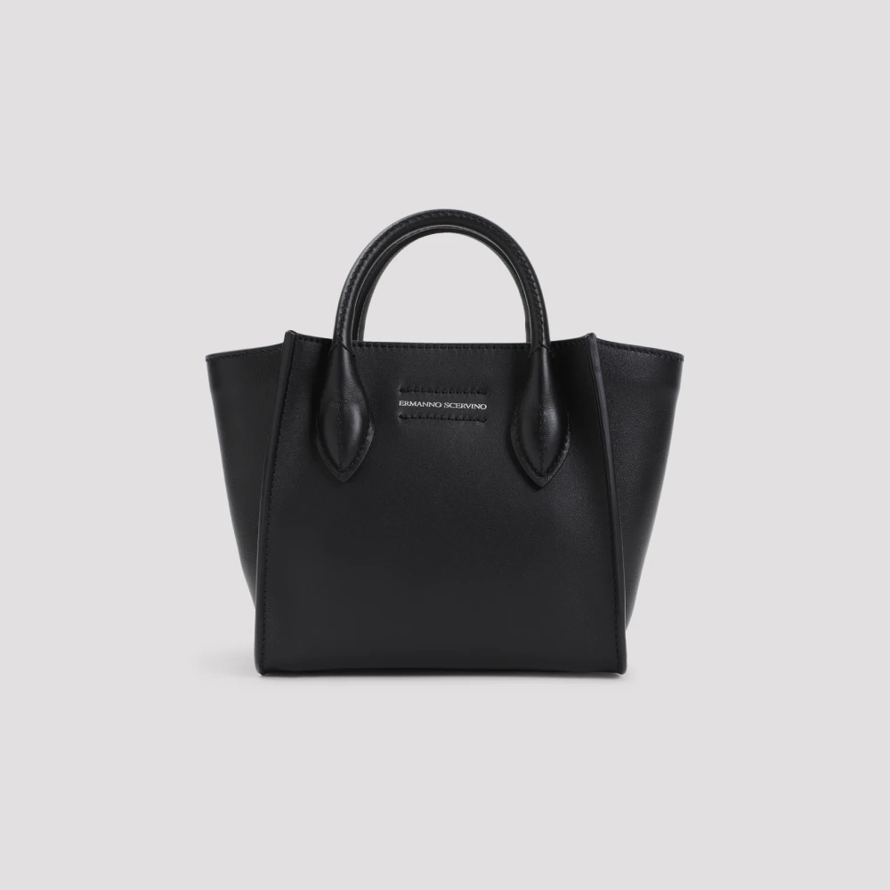 Ermanno Scervino Zwarte leren handtas Black Dames