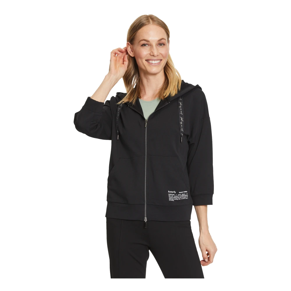 Betty Barclay Tropische Bamboe Hoodie Black Dames