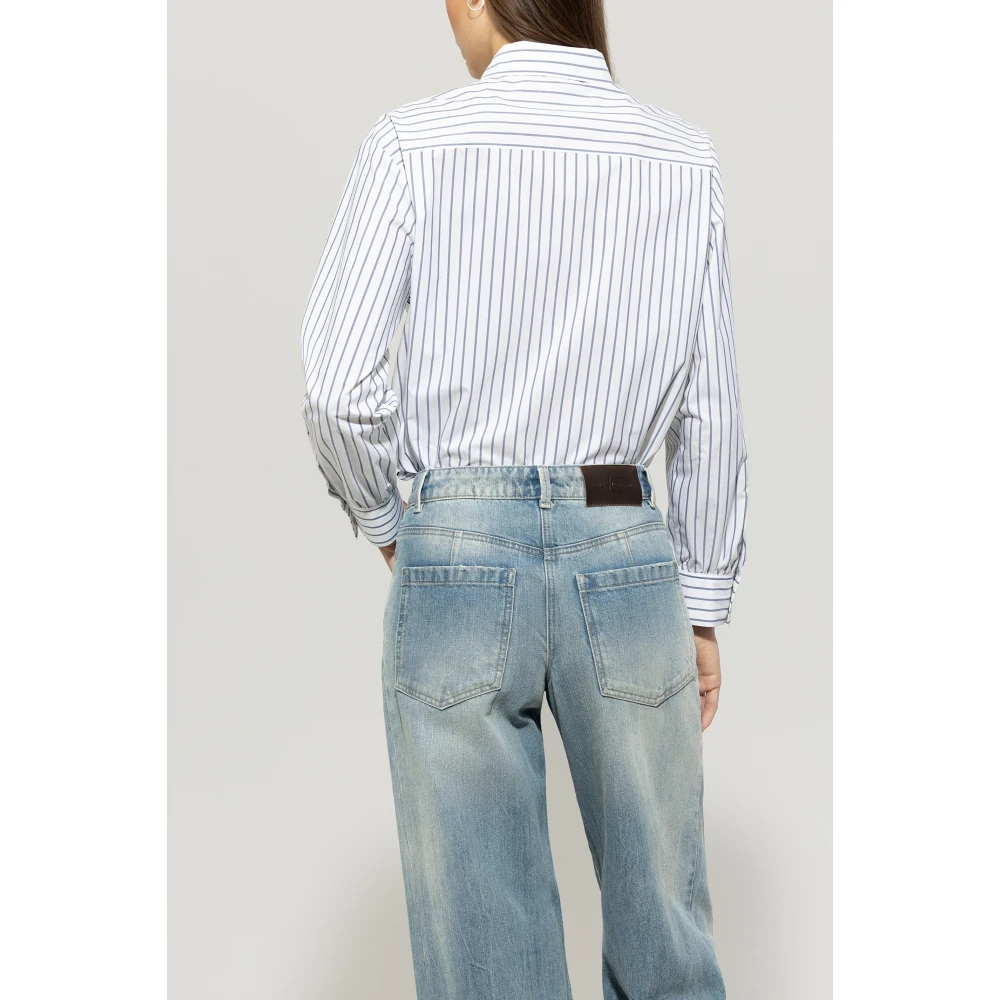 LUISA CERANO Gestreepte blouse met fantasie strepen Blue Dames