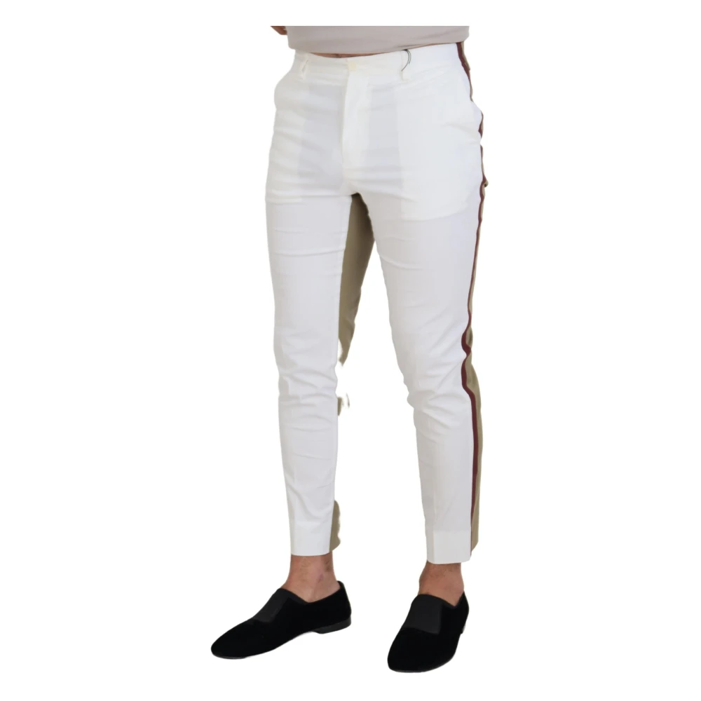 Dolce & Gabbana Chique tweekleurige katoenen broek White Heren