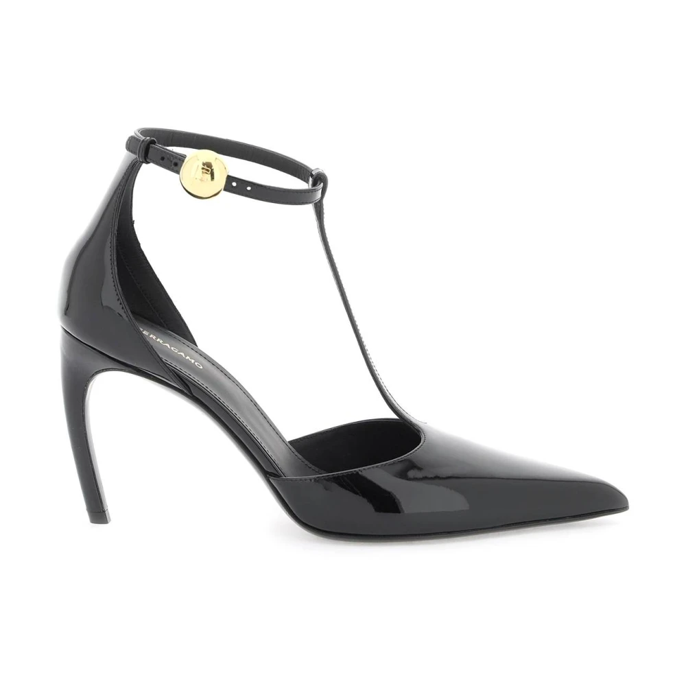 Ferragamo Women's Black T-Strap Pumps - Pumps - 4 Uk - Shoes