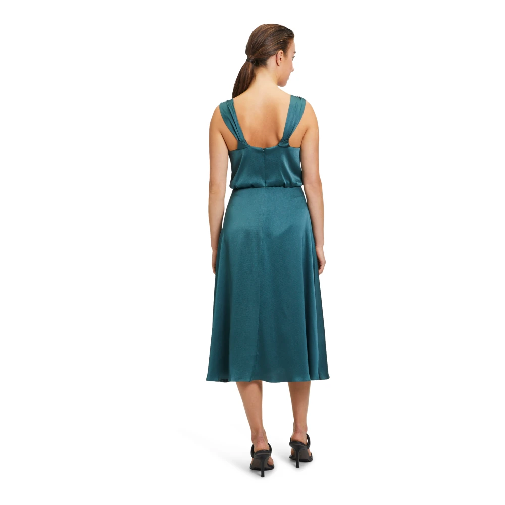 Vera Mont Bloemenprint Cocktailjurk met Brede Bandjes Green Dames